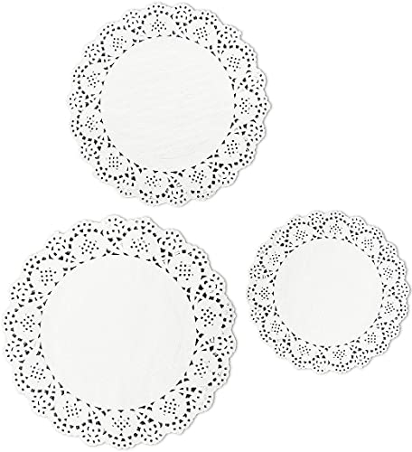 YSTrillion Rund Papierdeckchen,150 Stücke Tortenspitze Papier,Papier Spitzendeckchen,Weiße Spitzenpapier Tortenspitze Papier Kuchen Papier für Desserts,Snacks,Hochzeiten 8,5
