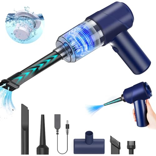 DERJLY Vacuum Cleaner Cordless Hand: Portable Car Vacuum Cleaner - Rechargeable Mini Hand Held Vacuum - for Car Home Office