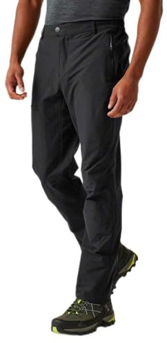 Regatta Mens Highton II Walking Trousers Water Repellent Hiking Pants Black