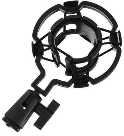 QUMIIRITY Soporte Antivibración Para Micrófono Condensador Clip De Plástico Negro, Ajustable Para Montaje, Accesorio Para Músicos y Podcasters