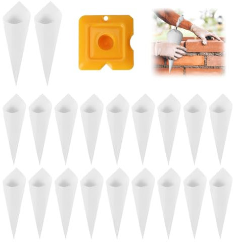 Bolsas para juntas (20 unidades), mortero, dispensador de cemento, bolsas para lechada, bolsas de cemento, con 1 espátula de silicona para sellar juntas de cocina y baño.