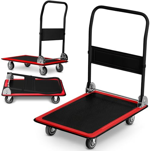 Humberg Transportwagen - Klappbar - bis 300 kg - Plattformwagen mit Antirutsch-Beschichtung - Rollwagen