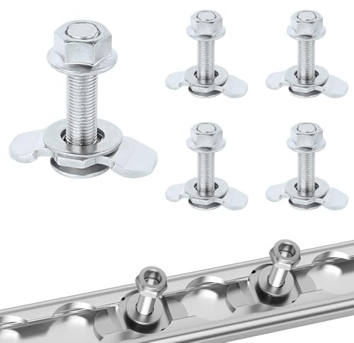 JOYOLA 5 raccordi a vite Accessori di Montaggio per Binario Aereo Acciaio Inossidabile Attacchi M8 x 40 500 daN Guide a vite in acciaio inox Raccordo terminale per binari di ancoraggio