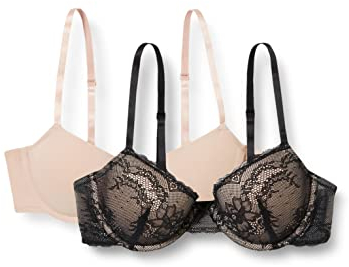 Zweiteiliges Set. Vorgeformter Cup-BH mit Bügeln und verstellbaren Trägern