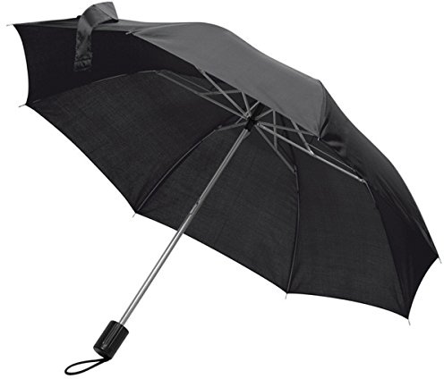 Mens Ladies Small Pocket Telescope Umbrella Compact Folding (Black)
