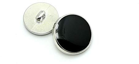 100Pcs Bottone Vestiti - Set di Bottoni in Metallo Satinato Nero Moda Bottone per Cucire per Giacca, Cappotto, Divisa, Camicia, Giacca (Argento, 11.5mm)