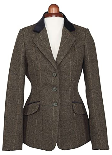 Shires Aubrion Saratoga Veste d'équitation pour femme Vert à carreaux
