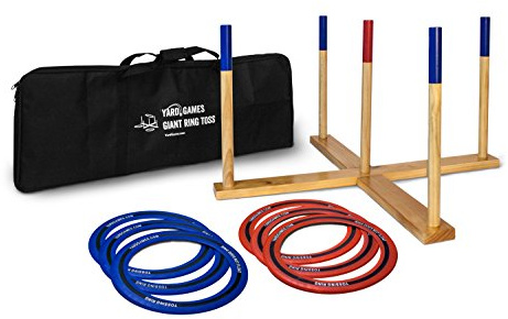 Yard Games Giant Ring Toss with Soft-Touch Tossing Rings and Finished Wood Target
