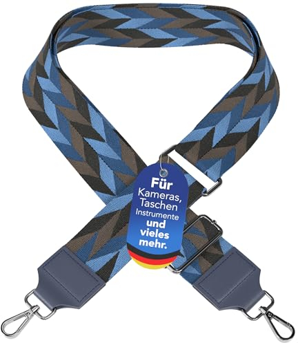 EAZY CASE - Verstellbarer Taschengurt, Ersatz Schultergurt für Handtaschen, Schulterriemen für Umhängetaschen, breiter Taschenriemen für Taschen und Tragetaschen, DIY Taschenband, Mixed Blau
