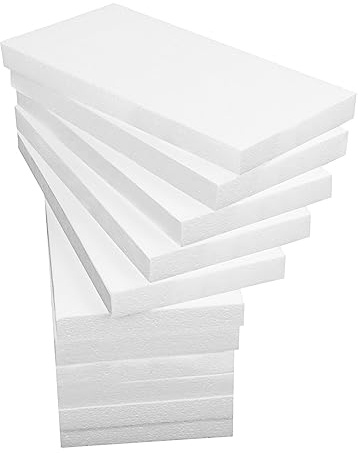 Aselected 15 blocchi di polistirolo per porject, 30 x 15 x 2,5 cm, blocchi di schiuma di polistirolo per scolpire modellismo, fai da te, artigianato, composizione floreale per bambini, colore bianco