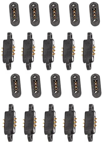 AIHU 10 Paar Federbelasteter Magnetischer Pogo-Pin-Anschluss 3 Positionen Abstand 2,3 Mm DurchgangslöCher MäNnlich-Weibliche Sonde