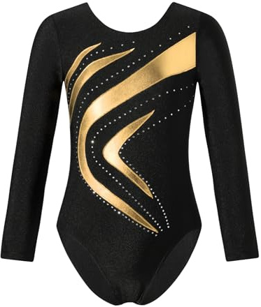 winying Flicka gymnastikdräkt glänsande gymnastik leotards långärmad balettbody ett stycke sport tröja jumpsuit gym danskläder