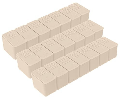 GLEAVI 6 Stk Eine Pillendose Mit Sieben Fächern Für Eine Woche Tragbarer Pillenbehälter Für Die Reise Container Erinnerung An Medikamente Plastik Pp Reisen Weiß Kleine Pillendose