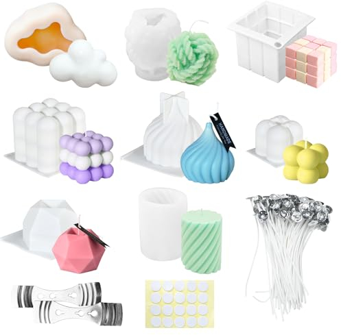 Moules 8 Stück kerzengießform, Kerzen Formen Silikon,Kerzenformen Zum GießEn,Kerzen selber machen Set,Bubble Kerze,Kerzenform,für Kerzen Selber Machen Set als Heimdekorationen