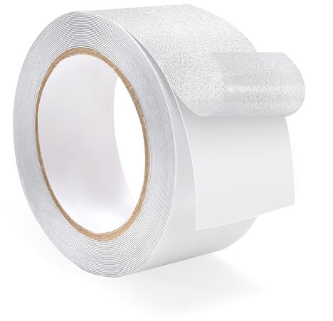 Jesustree Nastro Antiscivolo, 5cm x 5m Antiscivolo Nastro di Sicurezza Cinta Trasparente Impermeabile Band Alta Trazione Strisce per Scale, Interno, Esterno, Bagno, Doccia