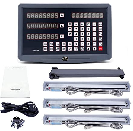 QZQJUILU Ensemble Complet de fraiseuses/Tours/perceuses avec Affichage numérique DRO et 3 échelles linéaires - Outils pour machinistes