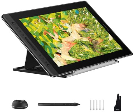 HUION Kamvas Pro 16 V2 Drawing Tablet with Screen 16K Levels PenTech 4.0 Battery-Free Pen, 15.6 Full-Laminated, Smart Touch Bar & 6 Keys Art Tablet Work with Windows, Mac and Linux