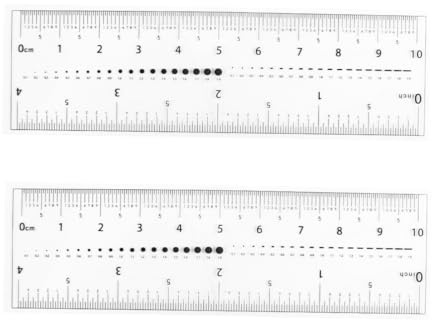 Durlo 2 st. flexibel linjal av film, 4 tum (10 cm) 0,1 mm skala, vikbar, transparent, kalibreringsmätverktyg av PET-plast för fabriksverkstad