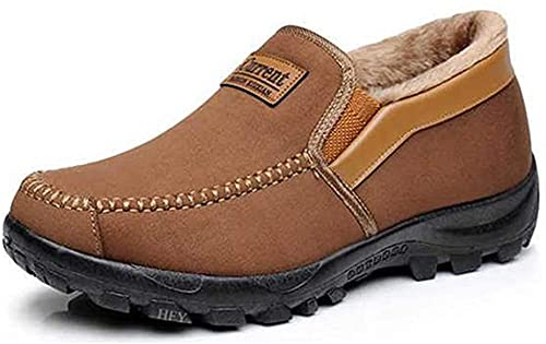 Mocassins Pantoufles pour Hommes avec Mousse à Mémoire de Forme Confortable Loafers Fourrure Doublure Home Chaussures Intérieur Extérieur Bottines Hiver