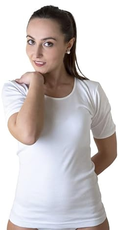 New Day intimo eccezionale Made in Italy- 3 Maglie Intime per Donna Manica Corta (con Pizzo macramé o Bordo Raso) in Caldo Cotone (Raso/Bianco,M)