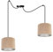 Light-Home Milan Spider Hängelampe - Hängeleuchte in Spinnenform - Deckenlampe – Spinne Lampe mit 2 Kopf - Hängeleuchte aus Metall und Stoff - E27 - Beige und Silber