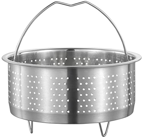 Operitacx Sturdy Stainless Steel Steaming Basket Multi-use for Pot Dumpling Veggie Fruit Meat Seafood Dim Sum
