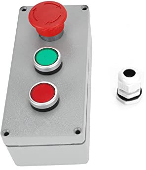 Caja De Botones Pulsadores Caja De Interruptores De Botones Caja De Control Accidentes Caja Botones De Parada De Emergencia Caja De Control De Aleación De Aluminio Estación De Caja(175 * 80 * 55)