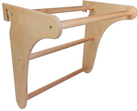Klimmzugstange aus Holz Reckstange Auflage Klimmzugbügel für Sprossenwand Fitness Gymnastik Korrekturübungen