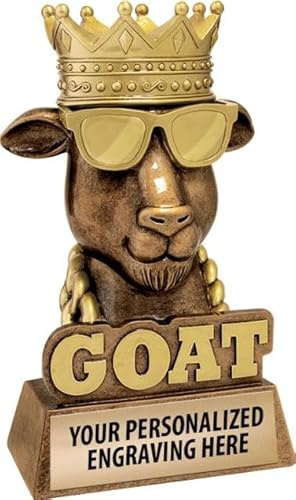 Crown Awards G.O.A.T. Sculpture Trophy, 7 Customizable Award - Add Your Own Engraving