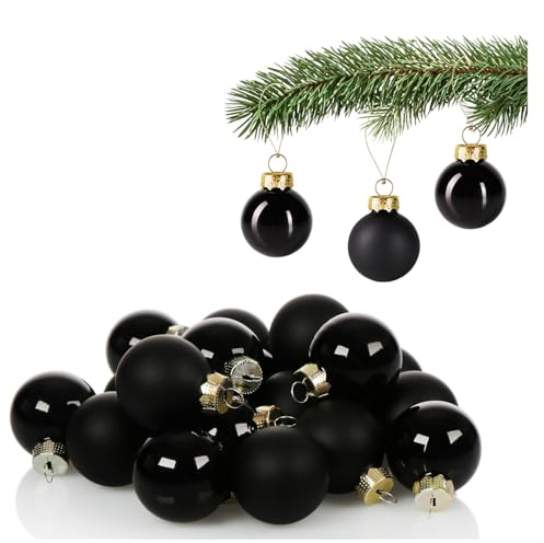 com-four® 20x Christbaumkugeln - kleine Weihnachtskugeln aus echtem Glas für Weihnachten - Baumschmuck für die Weihnachtstanne - Ø 3 cm