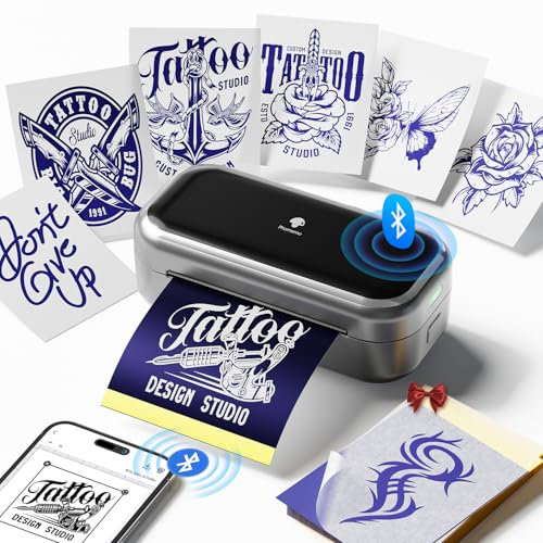 Phomemo TP31 Tattoo Drucker, Aufgerüstet Mini Tattoo Stencil Drucker 3 Zoll, Tattoodrucker Maschine mit 30pcs Transfer Papier, Tattoo Printer Bluetooth Kompatibel mit Smartphone und Tablet