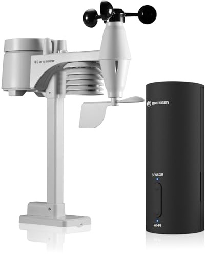 Bresser WLAN-Gateway väderstation El Niño, 7-i-1 professionell sensor, utomhustemperatur, luftfuktighet | Inom- och utomhustemperatur, luftfuktighet, regnmätare, vindmätare, lufttryck, app, UV-mätning, ljusintensitet