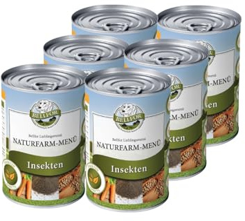 Bellfor Menu Naturel – Nourriture Humide pour Chien sans céréales avec protéines d'insectes – 6 x 800 g – Idéal pour Les Chiens sensibles à la Nutrition – Riche en vitamines et minéraux – Idéal