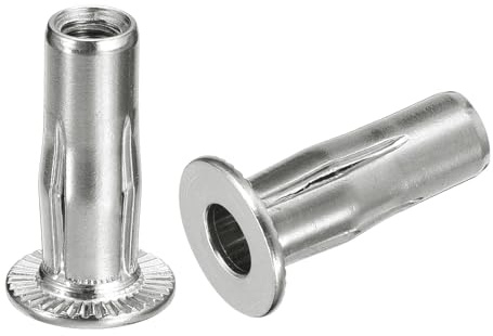 QUARKZMAN Écrous aveugles à rivets Multi-Grip M8, 6pcs Écrou d'insert fileté à tête plate pré-bombée en acier inoxydable 304 Plus Nuts pour la construction industrielle
