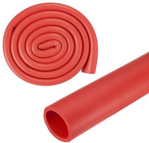 M METERXITY Pipe Insulation Foam Tube, 28mm 1-1/8 ID 38mm 1-1/2 OD 3.3Ft 1m Length, Soft Flexible Foam Tubing Pipe Insulation for Handle Grip Support/Guitar Stand/Roof Racks [Red]