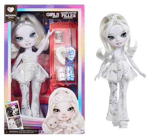 Rainbow High Shadow High Girl's Night Natasha Zima- Grayscale 11 Fashion Doll. White Hair. White and Silver Outfit. Girl's Night Accessories and Comb.