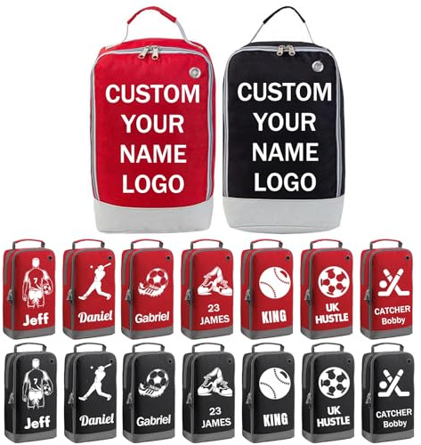 Personalised Boot Bag - Custom Name Text Logo, Golf Shoe Bag, Football Boot Bag, Rugby Boot Bag, Sports Bag Kids Adults, Ideal Personalised Gifts for Sports Lovers
