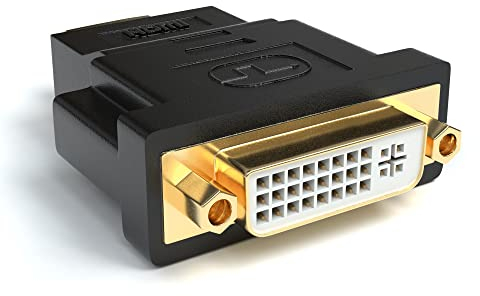 JAMEGA - DVI-I zu HDMI Adapter | DVI-I (24+5) Buchse auf HDMI Stecker | 4K Ultra HD Full HD 1080P HD TV Konverter | Kontakte vergoldet