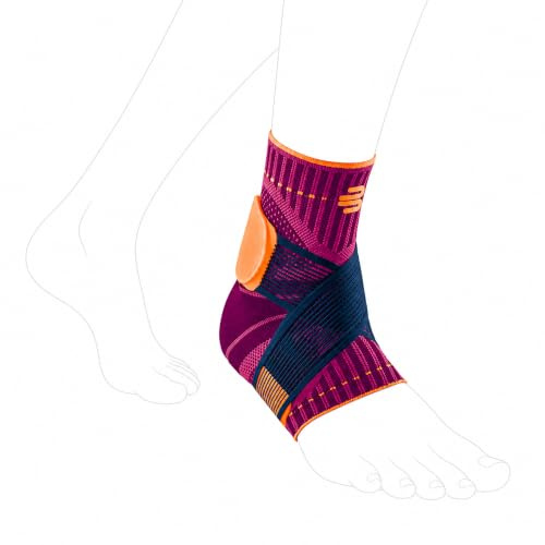 Bauerfeind, hälstöd, Ankle Support, Unisex, 1 hälbandage för höger fot, för sporter som fotboll, jogging samt träning, förhindrar felvridning, Storlek: XXL, Rosa, 11419401950615