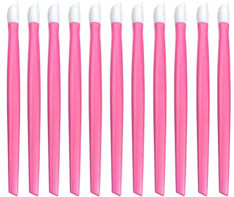 Lurrose 20 Stücke Nagelhautschieber Gummi Reinigungsstift Dead Skin Cleaner Peeling Peeling Nail Art Maniküre Werkzeug (Rosa)