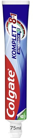 Colgate Zahnpasta Komplett Extra Frisch 75ml – erfrischt den Atem mit großartigem Minzgeschmack – Zahnreinigung mit komplettem Rundum-Schutz für gesunde Zähne