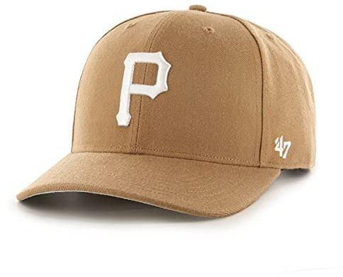 '47 MLB Pittsburgh Pirates Cold Zone MVP DP Unisex-Baseballkappe, Verstellbar, Hochwertiges Design, White Logo, Khaki