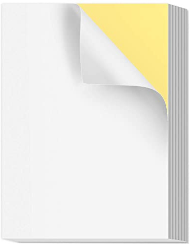 60 Feuilles A4 Autocollant Imprimante papier autocollant imprimante Etiquette Adhésif Blanc parfait pour Imprimante à Jet d'Encre