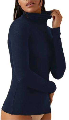 JADEA Maglia Donna Dolcevita Manica Lunga in Modal e Cashmere, Nero, S