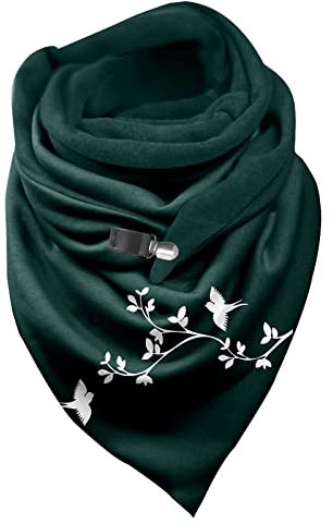 Dreieckschal Damen Schal Halstücher Herbst Winter Flauschiger Schal Wintermode Schneeflockendruck Knopfschals Wickelschals Lässige Frauen Warmer Weicher Schal Herren Schal Scarf Women Winterschal