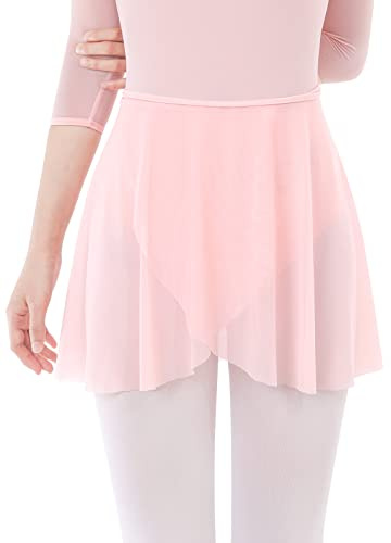 Gorchnc Ballet Skirt Women Ballet Skirts for Girls Womens Ballet Wrap Skirt Dance Skirts with Adjustable Waist Tie Pink