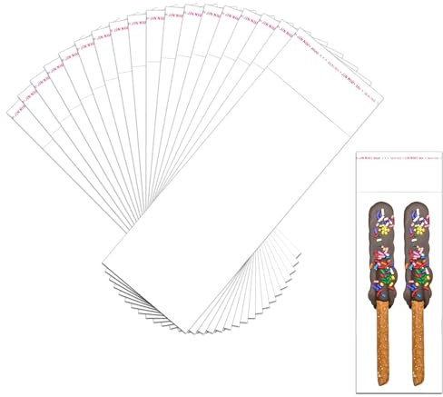 LucyStudio 500pcs Clear Long Cello Bags 3x8 Self-Adhesive OPP Plastic Bags for Bakery Cookies Candies Jewelry Candles Party Decorative
