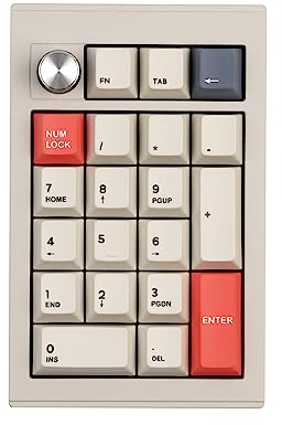 EPOMAKER CIDOO V21 VIA Programmable Gasket Number Pad, Bluetooth 5.0/2.4ghz/Wired Hot Swappable Numeric Keypad with Aluminum Alloy Case, Rotary Knob, 1000mAh Battery, Poron Foam for E-sport Mac Win