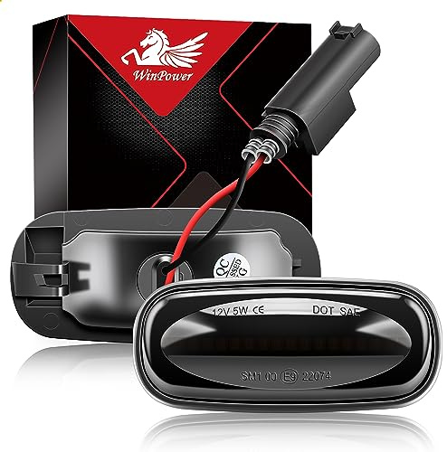 WinPower Bombillas Intermitentes Laterales Luces Dirección LED Indicador Compatible con Land Rover Discovery2 Defender Freelamder 1, etc., 2 Piezas