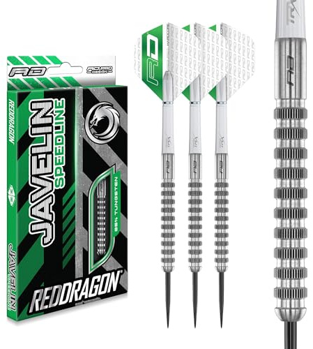 RED DRAGON Darts – Javelin Speedline Series 24g – Professional 85% Tungsten Steel Tip Darts Set with Dart Flights and Shafts